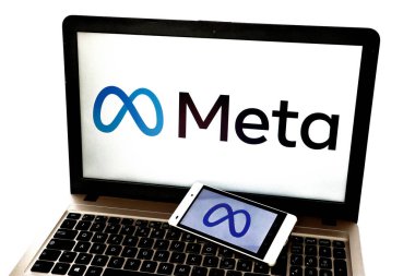 Los Angeles, ABD, 1 Kasım 2021: Meta logosu sergileniyor. Meta bir sosyal teknoloji şirketinin adıdır.