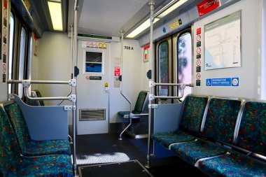 Los Angeles, Kaliforniya - 3 Ekim 2019: Los Angeles Metro Demiryolu Taşımacılığı