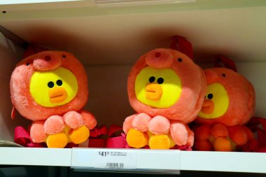 Hollywood, California 6 Ekim 2019: Hollywood 6922 Hollywood Bulvarı, Los Angeles 'taki LINE FriENDS ve BT21 mağazasının içinde