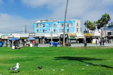 VENICE, Los Angeles, California - 6 Eylül 2018: Venedik Plajı Sahili Sahili manzarası