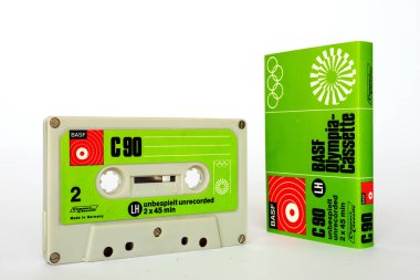 Klasik Kaset BASF 1972 Olympia-Cassette LH C90. 1972 'nin anısına BASF özel LH Compact-Cassette