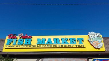 LOS ANGELES, California - 15 Eylül 2018: SAN PEDRO FISH MARKET, Los Angeles