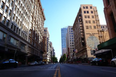 Los Angeles, Kaliforniya - 6 Ekim 2019 Kuyumcu Bölgesi, Los Angeles şehir merkezinde yer alan tarihi bölge.