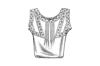 Kadın ceketinin el çizimi.