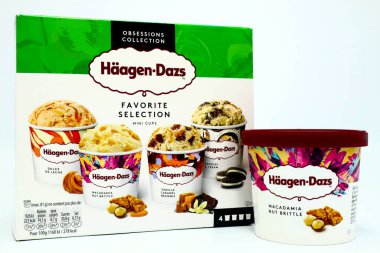 Los Angeles, ABD 14 Haziran 2021: Haagen-Dazs Dondurması. Haagen-Dazs General Mills 'in bir markasıdır.