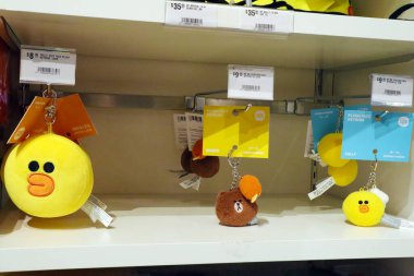 Hollywood, California 6 Ekim 2019: Hollywood 6922 Hollywood Bulvarı, Los Angeles 'taki LINE FriENDS ve BT21 mağazasının içinde