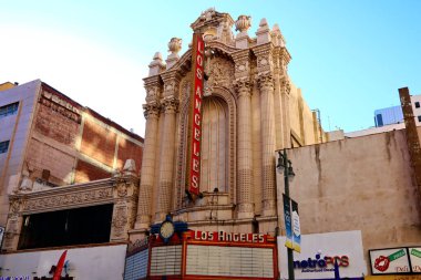Los Angeles, Kaliforniya - 3 Ekim 2019 Los Angeles Tiyatrosu tarihi Broadway Tiyatrosu Bölgesi, Los Angeles şehir merkezi