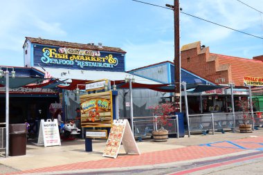 San Pedro, Los Angeles, California - 18 Mayıs 2019: Los Angeles Limanı SAN PEDRO FISH MAR