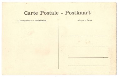 Orijinal Vintage kirli ve yıpranmış arka taraf kartpostalları