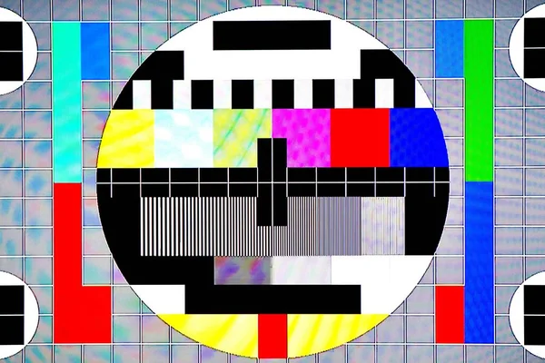 TV Test Pattern generated by a Monoscope, TV Static Noise Glitch Effect  Original Photo from a vintage Television  Concept for your project