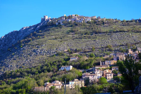 Vue Sur Calascio Dans Province Aquila Dans Région Des Abruzzes — Photo