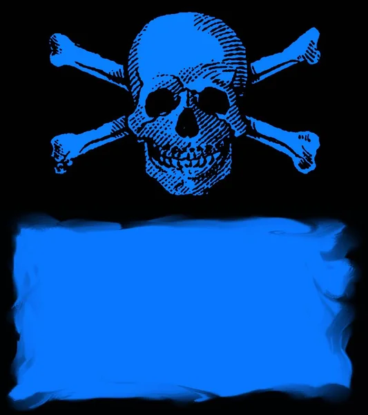 Jolly Roger Illustration Totenkopf Und Kreuzknochen Symbol — Stockfoto
