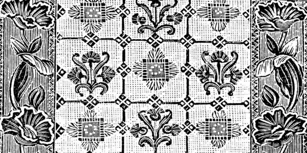 Handritad Blyertskiss Textilmönster För Vintage Kvinnliga Kläder — Stockfoto