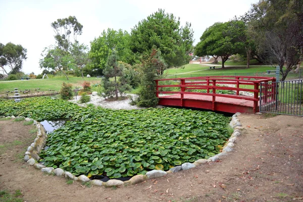 Japansk Trädgård Vid Kenneth Hahn State Park Friluftsområde Culver City — Stockfoto