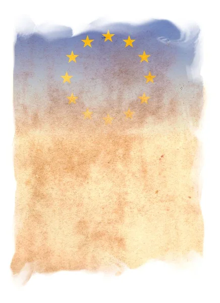 Europæisk Flag Med Plads Til Dit Design Eller Tekst - Stock-foto