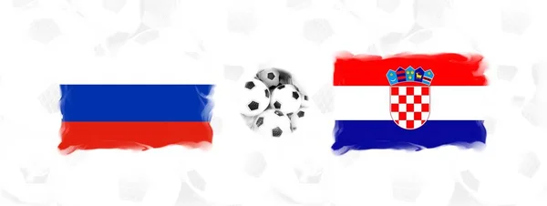 Russia Croazia Bandiere Sfondo Palloni Calcio — Foto Stock