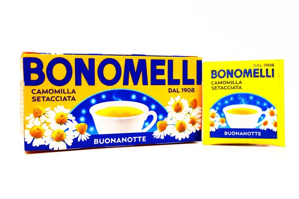 stock image Pescara, Italy - April 15, 2020: BONOMELLI Italian Chamomile Tea