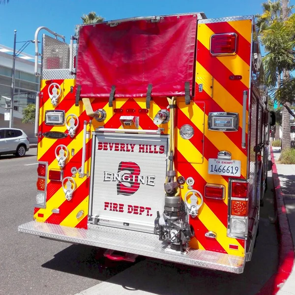 Beverly Hills Kalifornia Września 2018 Straż Pożarna Beverly Hills Truck — Zdjęcie stockowe