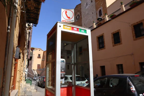 Agrigento Italy Липня 2022 Публічний Телефонний Кабінет Компанії Telecom Italia — стокове фото