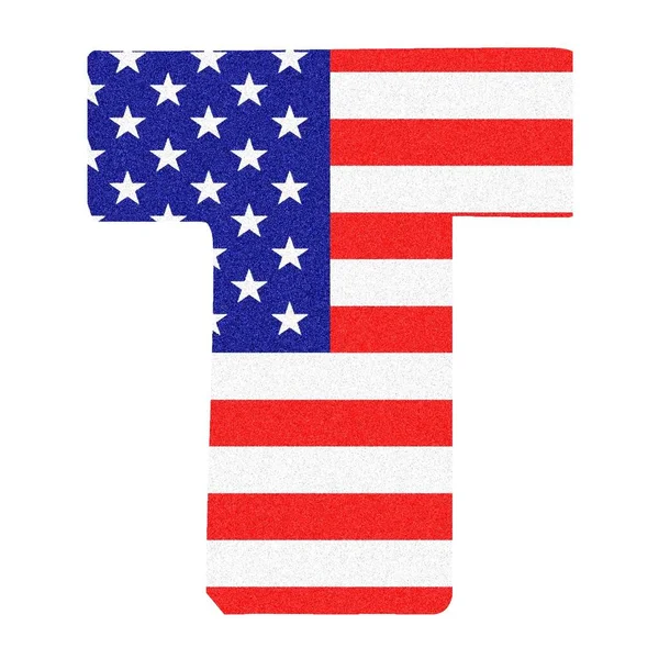 关于带有黑色大理石光泽的美国国旗风格的T字 — 图库照片