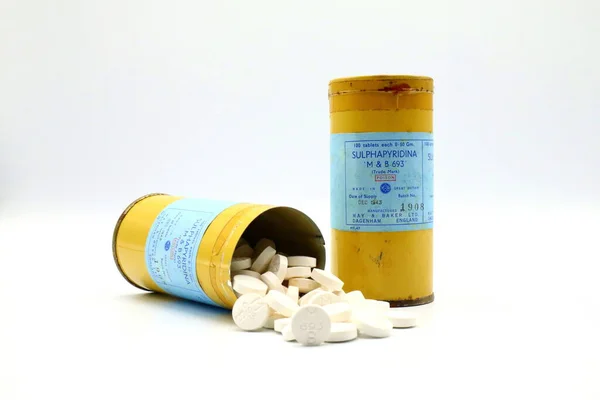 Pescara Itálie Dubna2019 1943 Vintage Medicine Sulphapyridina B693 Made Great — Stock fotografie