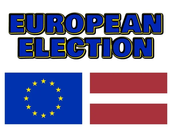Európai Parlament Megválasztása Európai Unió Zászlói Lettország — Stock Fotó