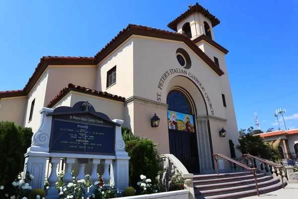 Los Angeles Kalifornie Května 2019 Italský Katolický Kostel Petra Los — Stock fotografie