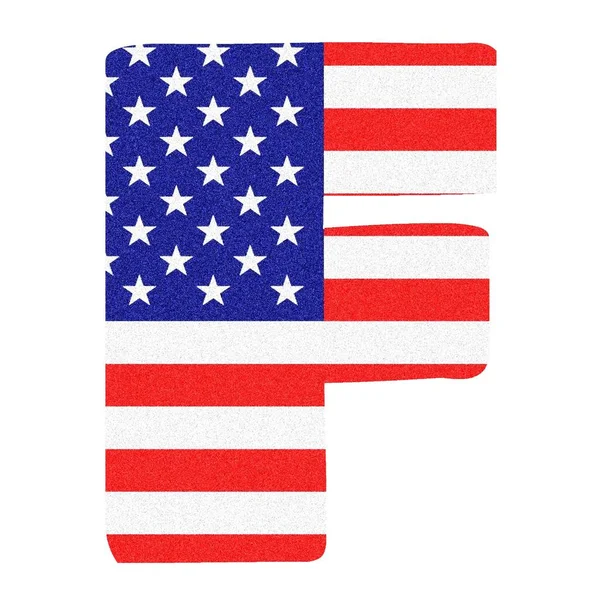 Litera Stylu Amerykańskiej Flagi Czarnym Marmurkowym Brokatem — Zdjęcie stockowe