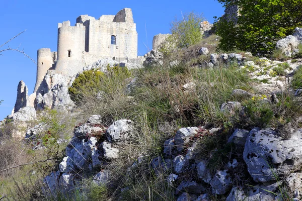 Slottet Rocca Calascio Bergstopp Fästning — Stockfoto
