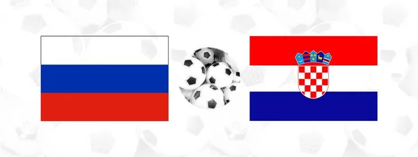 Rusia Croacia Banderas Sobre Fondo Las Pelotas Fútbol — Foto de Stock