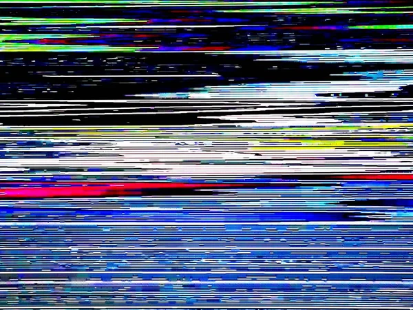 テレビ静的ノイズグリッチ歪み効果 ライブ伝送中の現代のLcdテレビ上のデジタルビデオ信号 — ストック写真