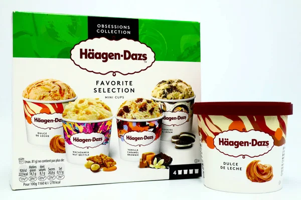 Los Angeles, ABD 14 Haziran 2021: Haagen-Dazs Dondurması. Haagen-Dazs General Mills 'in bir markasıdır.