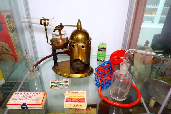 stock image the pharmacy, old medicines on display 