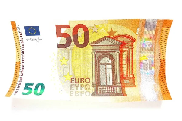 New Euro Banknote Second Series Fifty Euro Note Hologram Mythological — 스톡 사진