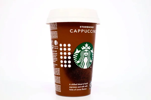 Stock image Pescara, Italy  December 26, 2019: Starbucks Cappuccino cup. Starbucks is an American coffee company and coffee house chain