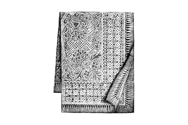 Esboço Desenhado Mão Cobertores Vintage Ilustração — Fotografia de Stock
