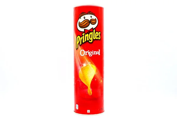 Pescara Italy September 2019 Pringles Potato Chips White Background — Stock Photo, Image