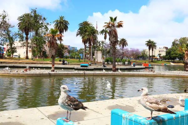 stock image Los Angeles, California - May 16, 2019: view of MacArthur Park located in the Westlake neighborhood of Los Angeles