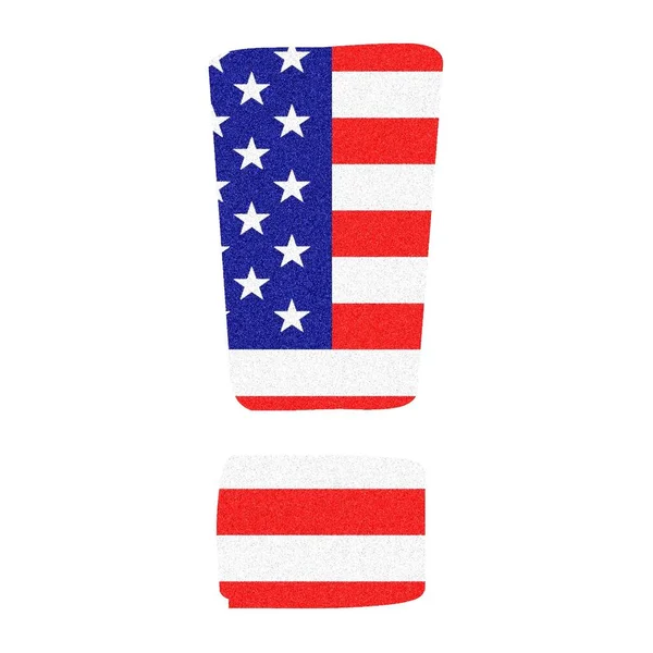 Ausrufezeichen Stil Der Amerikanischen Flagge Mit Schwarzem Marmor — Stockfoto