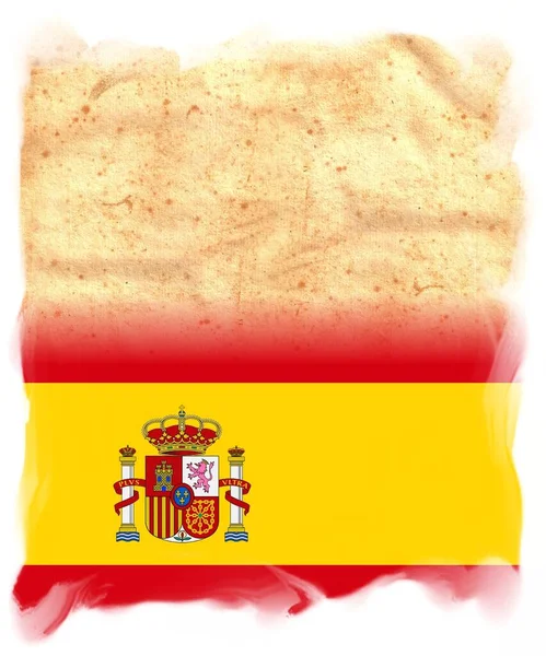 Hiszpania Flaga Oryginalnym Papierze Pergaminowym Vintage Miejscem Tekst Lub Projekt — Zdjęcie stockowe