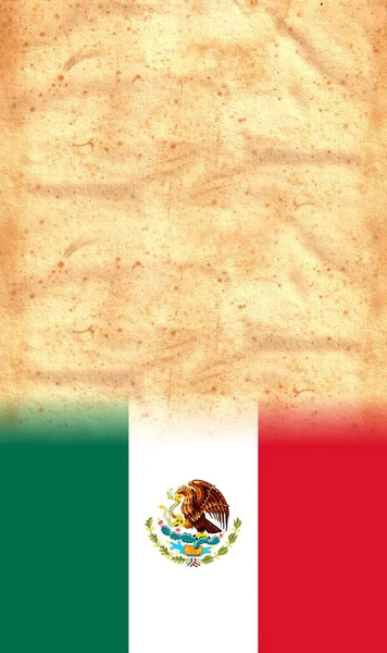 Bandeira México Papel Manteiga Vintage Original Com Espaço Para Seu — Fotografia de Stock