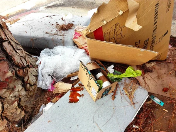 Hollywood Los Angeles Kalifornia Września 2018 Rozrzucone Śmieci Hollywood Lanewood — Zdjęcie stockowe