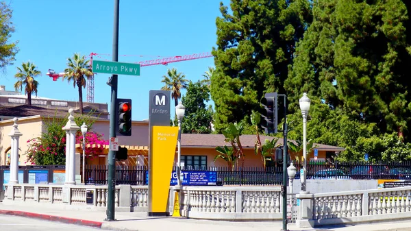 Pasadena Kalifornie Října 2019 Zlatá Linka Metra Pasadena Memorial Park — Stock fotografie