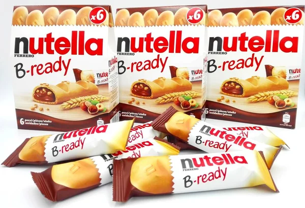 Pescara Italië Februari 2019 Nutella Ready Snack Wafel Gevuld Met — Stockfoto