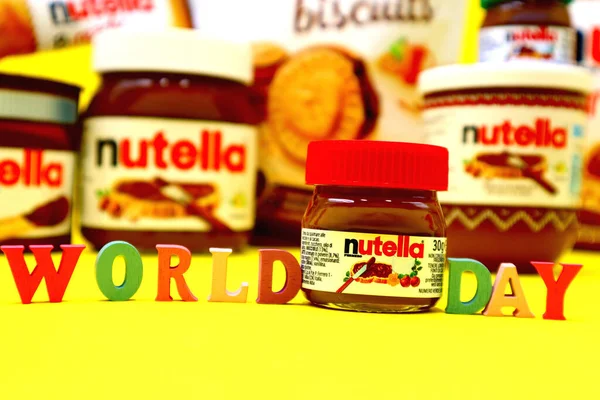 Alba Italien Januar 2021 Welt Nutella Tag Februar Nutella Haselnussaufstrich — Stockfoto