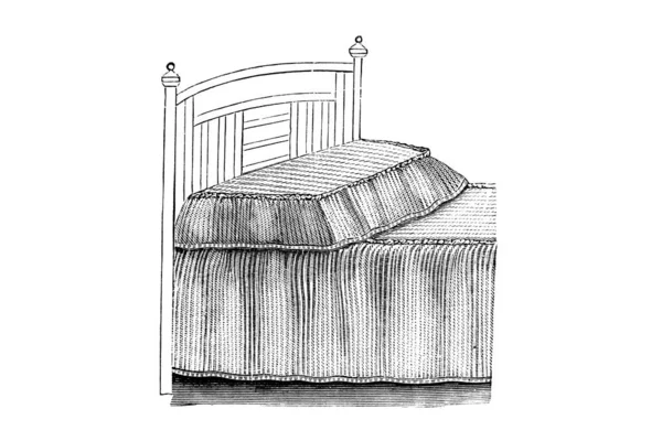 Yatak Odasının Kısmının Taslağı Illüstrasyon — Stok fotoğraf