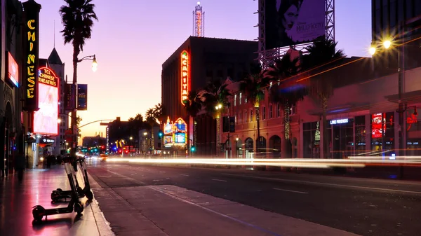 Hollywood Kalifornie Října 2019 Východ Slunce Hollywood Boulevard Poblíž Tcl — Stock fotografie