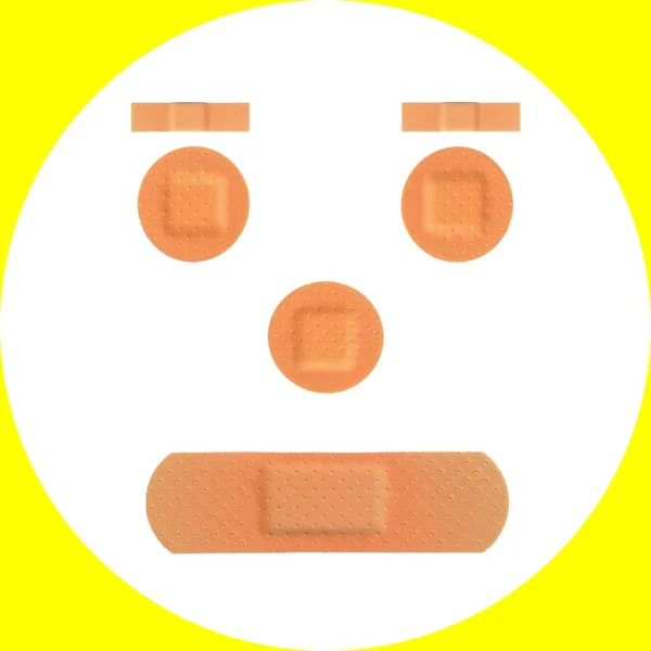 Zur Person Symbol Verschiedene Bandages Plaster Medizinische Geräte Weißer Hintergrund — Stockfoto