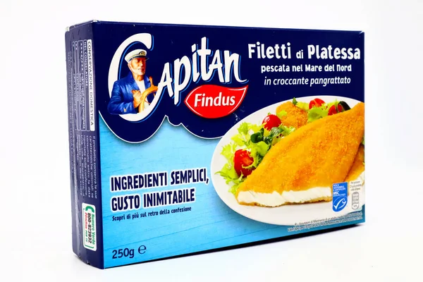 ペスカーラ イタリア2月11 2021 キャプテンFindusクリスピーパンくずリストの場所のフィレット FindusはNomad Foods Groupの冷凍食品ブランドです — ストック写真