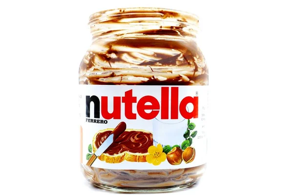 Pescara Italia Julio 2019 Nutella Empty Jar Hazelnut Spread Cocoa — Foto de Stock